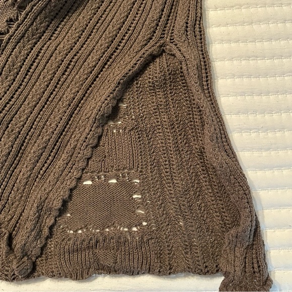 FP Beach Crochet Dress Womens S Brown Knit Swim Coverup Beach Boho Beachy(a4 - Picture 8 of 13